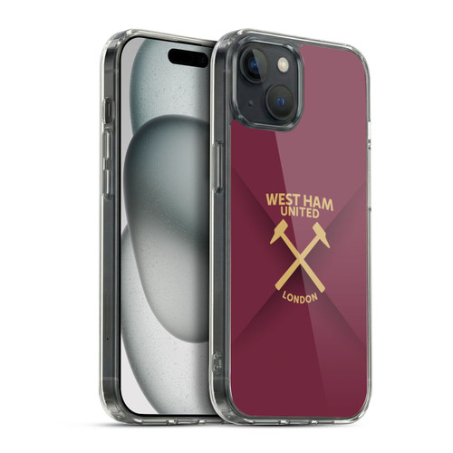 West Ham United FC Hammer Marque Kit Gradient Soft Gel Case for Apple iPhone 15 Plus & MagSafe