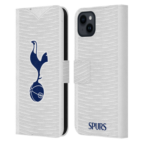 Tottenham Hotspur F.C. 2021/22 Badge Kit Home Leather Book Wallet Case Cover For Apple iPhone 15 Plus
