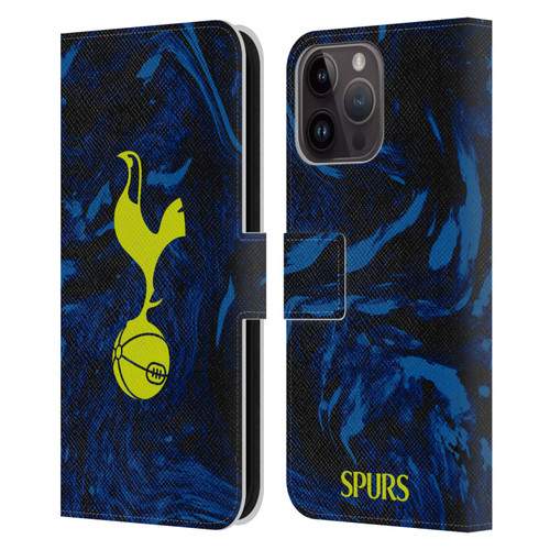 Tottenham Hotspur F.C. 2021/22 Badge Kit Away Leather Book Wallet Case Cover For Apple iPhone 15 Pro Max