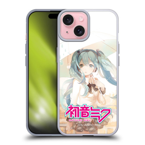 Hatsune Miku Graphics Rain Soft Gel Case for Apple iPhone 15
