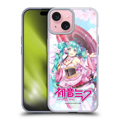 Hatsune Miku Graphics Sakura Soft Gel Case for Apple iPhone 15