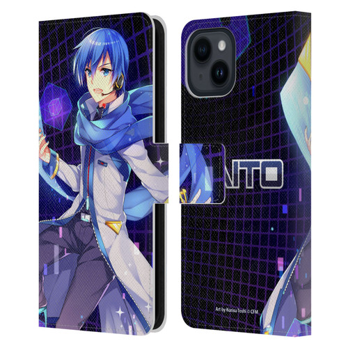 Hatsune Miku Characters Kaito Leather Book Wallet Case Cover For Apple iPhone 15