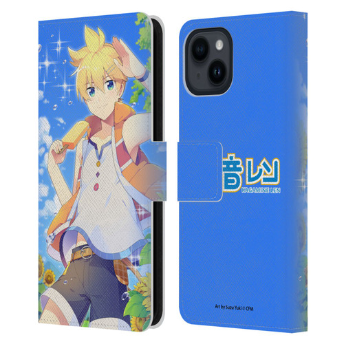 Hatsune Miku Characters Kagamine Len Leather Book Wallet Case Cover For Apple iPhone 15