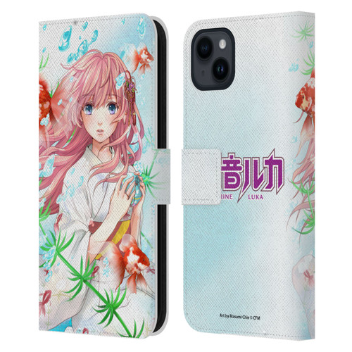 Hatsune Miku Characters Megurine Luka Leather Book Wallet Case Cover For Apple iPhone 15 Plus