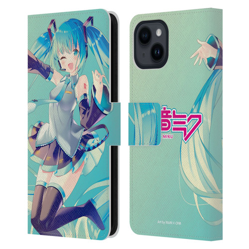 Hatsune Miku Graphics Sing Leather Book Wallet Case Cover For Apple iPhone 15