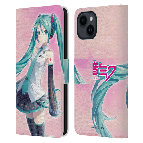 Hatsune Miku Graphics Star Leather Book Wallet Case Cover For Apple iPhone 15