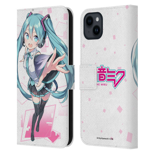 Hatsune Miku Graphics Cute Leather Book Wallet Case Cover For Apple iPhone 15 Plus