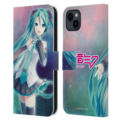 Hatsune Miku Graphics Nebula Leather Book Wallet Case Cover For Apple iPhone 15 Plus