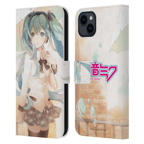 Hatsune Miku Graphics Rain Leather Book Wallet Case Cover For Apple iPhone 15 Plus