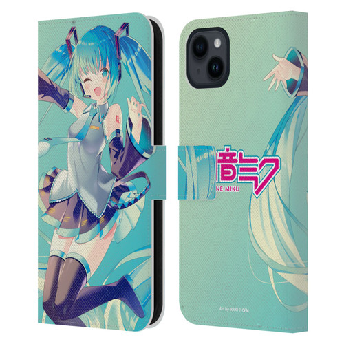 Hatsune Miku Graphics Sing Leather Book Wallet Case Cover For Apple iPhone 15 Plus