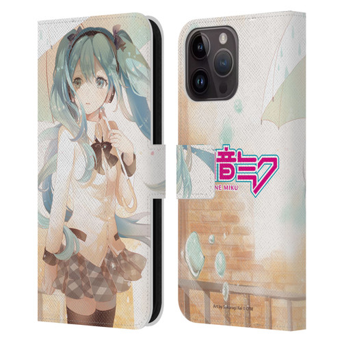 Hatsune Miku Graphics Rain Leather Book Wallet Case Cover For Apple iPhone 15 Pro Max