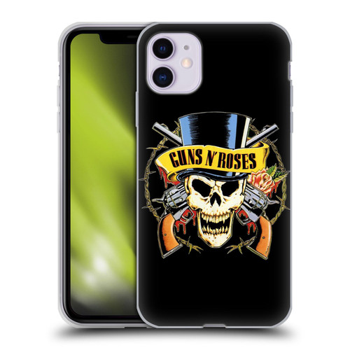 Guns N' Roses Key Art Top Hat Skull Soft Gel Case for Apple iPhone 11