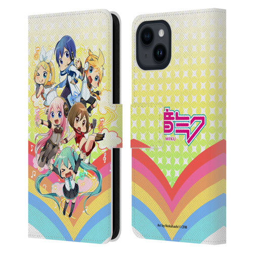 Hatsune Miku Virtual Singers Rainbow Leather Book Wallet Case Cover For Apple iPhone 15