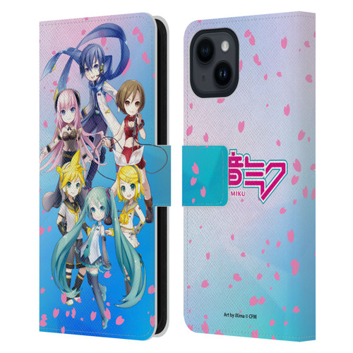 Hatsune Miku Virtual Singers Sakura Leather Book Wallet Case Cover For Apple iPhone 15