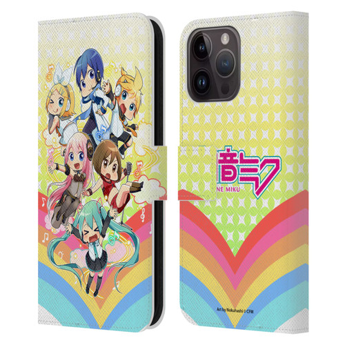 Hatsune Miku Virtual Singers Rainbow Leather Book Wallet Case Cover For Apple iPhone 15 Pro Max