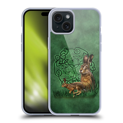 Brigid Ashwood Celtic Wisdom 2 Hare Soft Gel Case for Apple iPhone 15 Plus