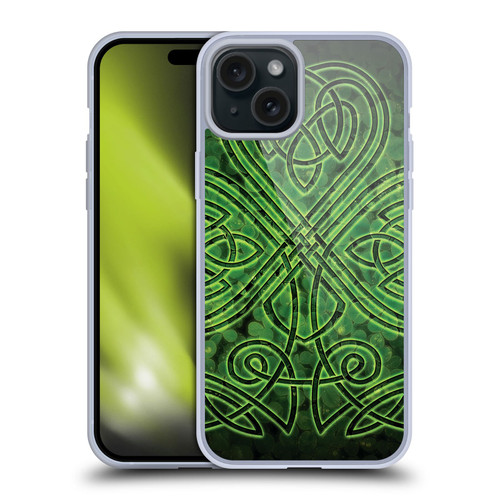 Brigid Ashwood Celtic Wisdom 3 Irish Shamrock Soft Gel Case for Apple iPhone 15 Plus