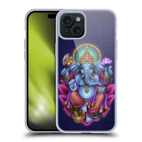 Brigid Ashwood Sacred Symbols Ganesha Soft Gel Case for Apple iPhone 15 Plus