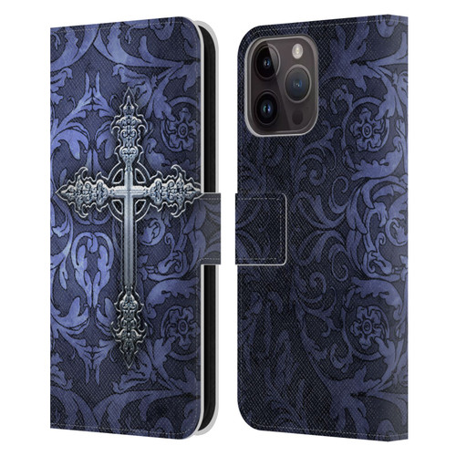 Brigid Ashwood Crosses Gothic Leather Book Wallet Case Cover For Apple iPhone 15 Pro Max