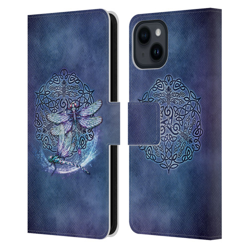 Brigid Ashwood Celtic Wisdom Dragonfly Leather Book Wallet Case Cover For Apple iPhone 15