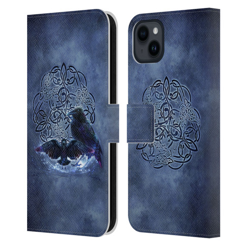 Brigid Ashwood Celtic Wisdom Raven Leather Book Wallet Case Cover For Apple iPhone 15 Plus