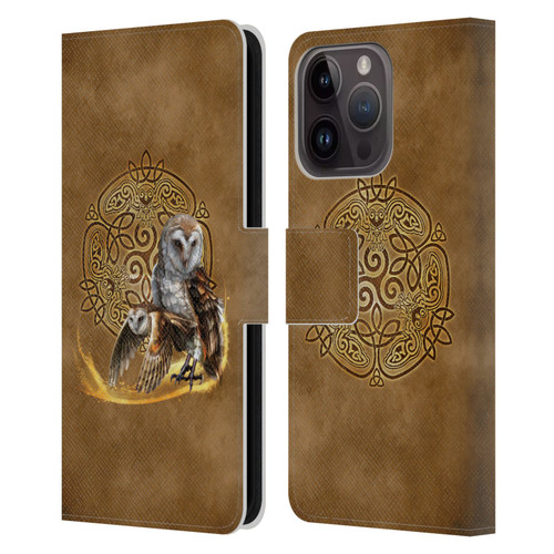 Brigid Ashwood Celtic Wisdom Owl Leather Book Wallet Case Cover For Apple iPhone 15 Pro