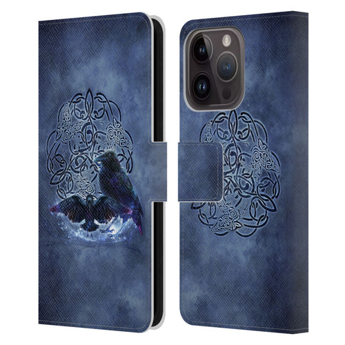 Brigid Ashwood Celtic Wisdom Raven Leather Book Wallet Case Cover For Apple iPhone 15 Pro