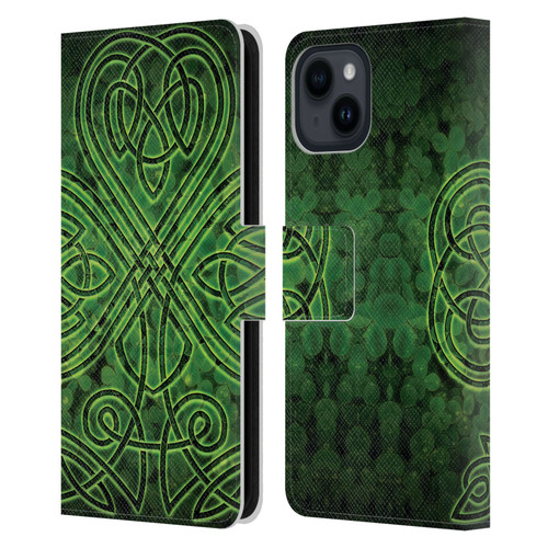 Brigid Ashwood Celtic Wisdom 3 Irish Shamrock Leather Book Wallet Case Cover For Apple iPhone 15