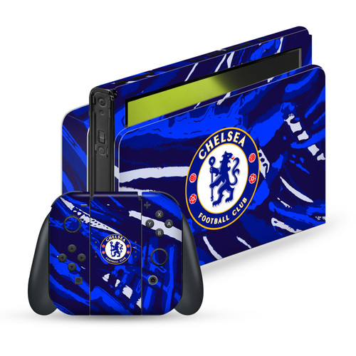 Chelsea Football Club Art Abstract Brush Vinyl Sticker Skin Decal Cover for Nintendo Switch OLED