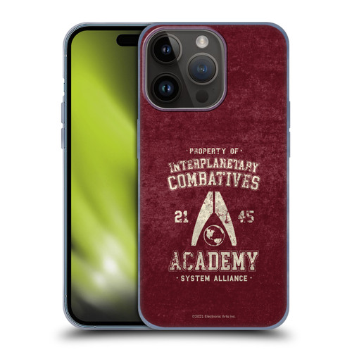 EA Bioware Mass Effect 3 Badges And Logos Interplanetary Combatives Soft Gel Case for Apple iPhone 15 Pro