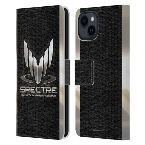 EA Bioware Mass Effect 3 Badges And Logos Spectre Leather Book Wallet Case Cover For Apple iPhone 15