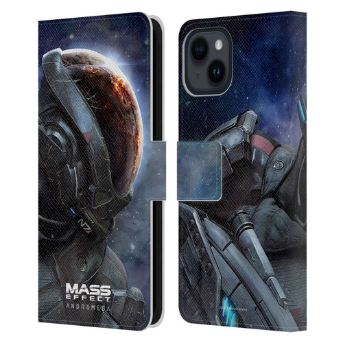 EA Bioware Mass Effect Andromeda Graphics Key Art 2017 Leather Book Wallet Case Cover For Apple iPhone 15