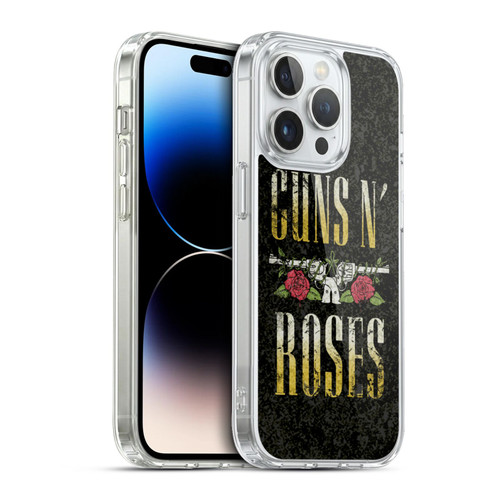 Guns N' Roses Key Art Text Logo Pistol Soft Gel Case for Apple iPhone 13 Pro & MagSafe