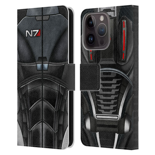 EA Bioware Mass Effect Armor Collection N7 Leather Book Wallet Case Cover For Apple iPhone 15 Pro