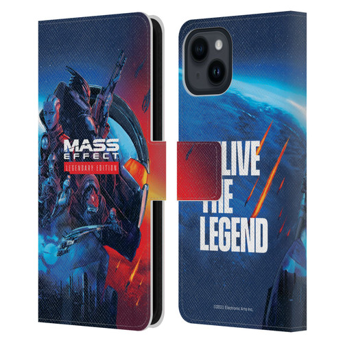 EA Bioware Mass Effect Legendary Graphics Key Art Leather Book Wallet Case Cover For Apple iPhone 15