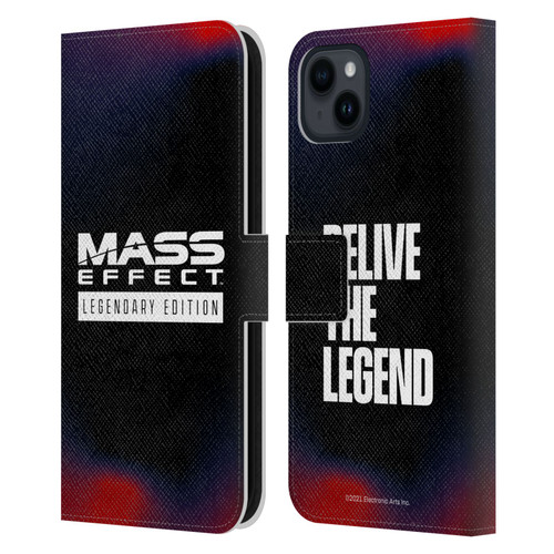 EA Bioware Mass Effect Legendary Graphics Logo Leather Book Wallet Case Cover For Apple iPhone 15 Plus