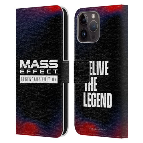 EA Bioware Mass Effect Legendary Graphics Logo Leather Book Wallet Case Cover For Apple iPhone 15 Pro Max