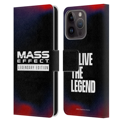 EA Bioware Mass Effect Legendary Graphics Logo Leather Book Wallet Case Cover For Apple iPhone 15 Pro