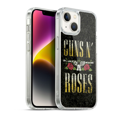 Guns N' Roses Key Art Text Logo Pistol Soft Gel Case for Apple iPhone 14