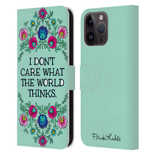 Frida Kahlo Art & Quotes Confident Woman Leather Book Wallet Case Cover For Apple iPhone 15 Pro Max