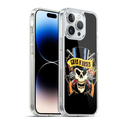 Guns N' Roses Key Art Top Hat Skull Soft Gel Case for Apple iPhone 14 Pro Max & MagSafe