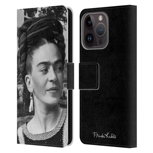 Frida Kahlo Portraits And Quotes Headdress Leather Book Wallet Case Cover For Apple iPhone 15 Pro