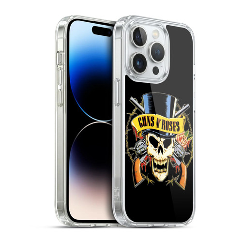 Guns N' Roses Key Art Top Hat Skull Soft Gel Case for Apple iPhone 14 Pro & MagSafe