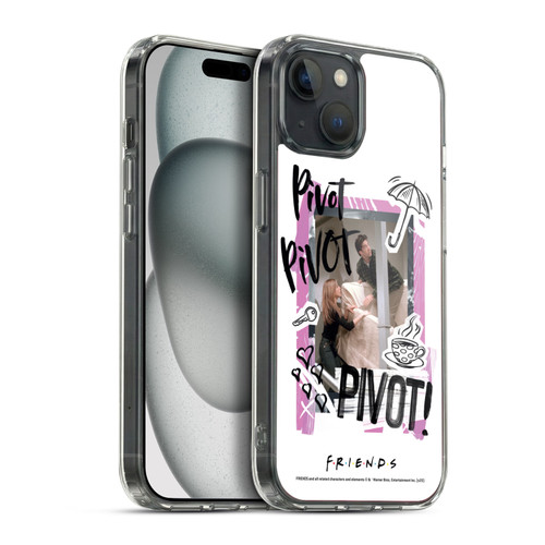 Friends TV Show Doodle Art Pivot Soft Gel Case for Apple iPhone 15 Plus & MagSafe