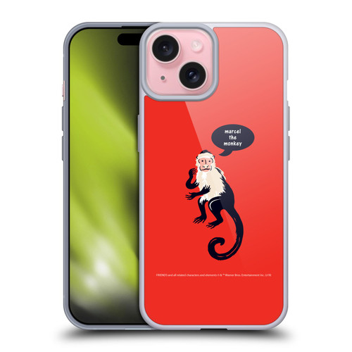 Friends TV Show Iconic Marcel The Monkey Soft Gel Case for Apple iPhone 15