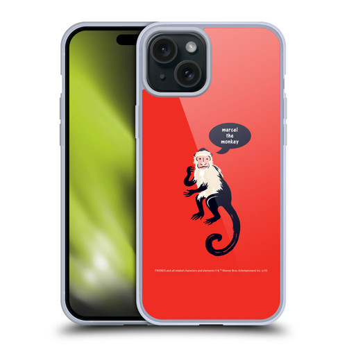 Friends TV Show Iconic Marcel The Monkey Soft Gel Case for Apple iPhone 15 Plus