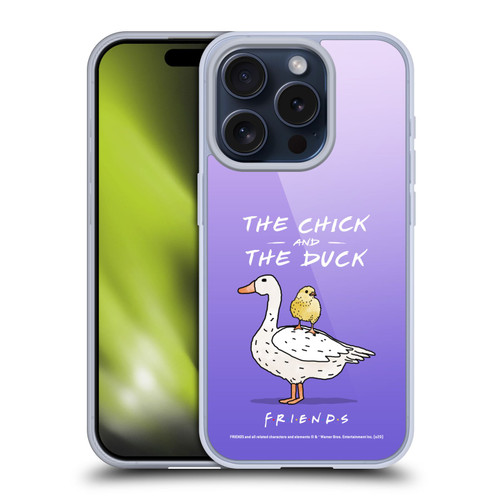 Friends TV Show Key Art Chick And Duck Soft Gel Case for Apple iPhone 15 Pro