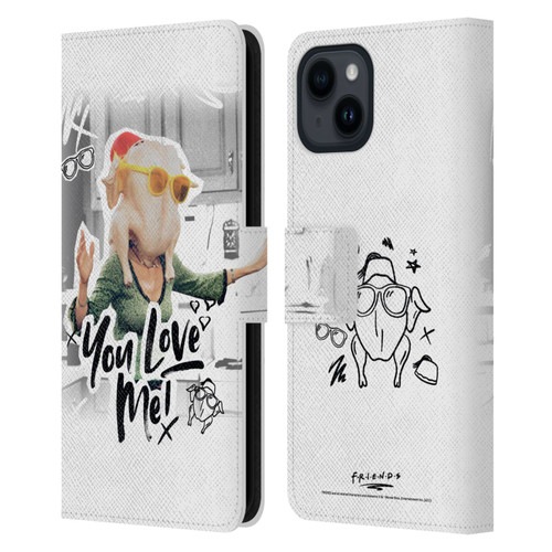 Friends TV Show Doodle Art You Love Me Leather Book Wallet Case Cover For Apple iPhone 15