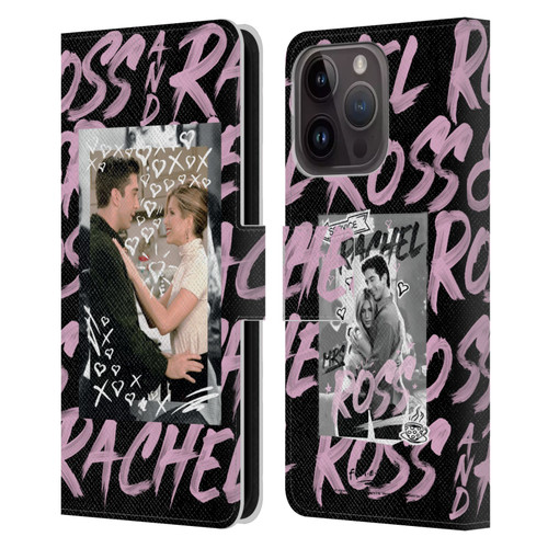 Friends TV Show Doodle Art Ross And Rachel Leather Book Wallet Case Cover For Apple iPhone 15 Pro