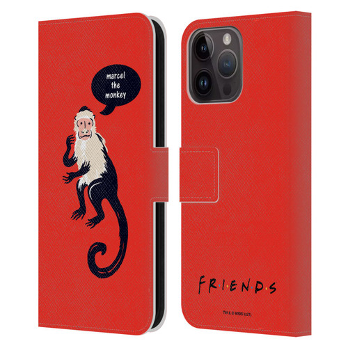 Friends TV Show Iconic Marcel The Monkey Leather Book Wallet Case Cover For Apple iPhone 15 Pro Max